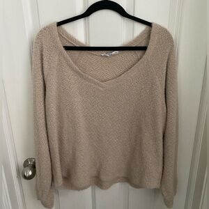 Double Zero Normcore Cozy Fuzzy Pullover Tan Sweater Women’s Medium